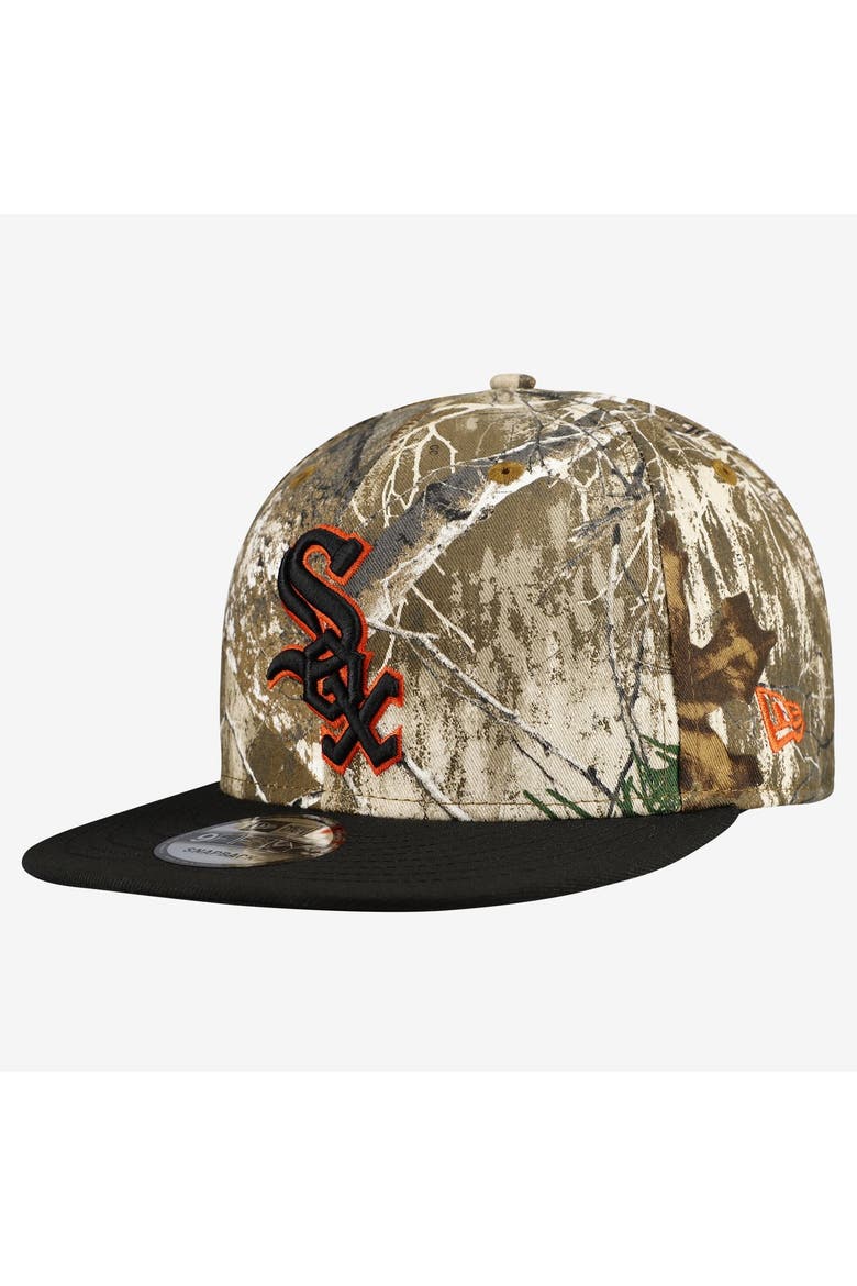 Men's New Era Camo Chicago White Sox Realtree Orange Pop 9FIFTY Snapback Hat, Main, color, Camo