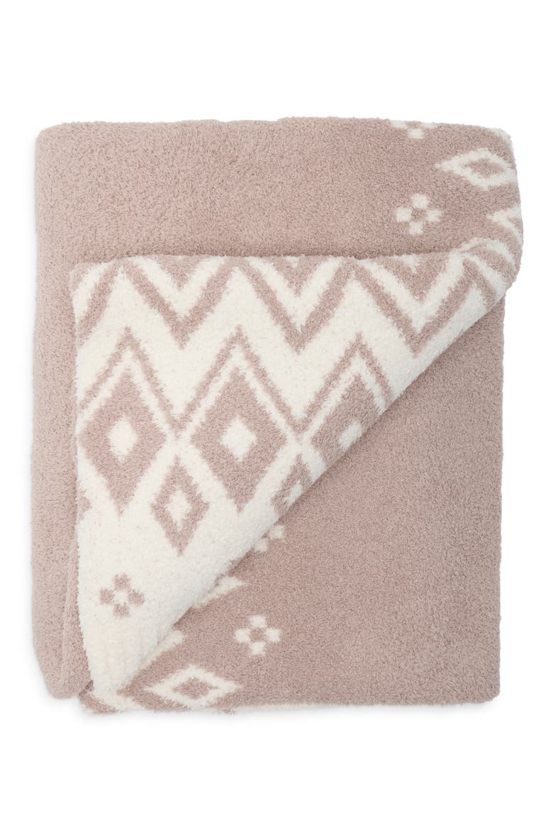 CozyChic Fair Isle Diamond Throw Blanket, Alternate, color, TAUPE/ CREAM