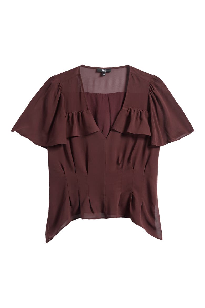 Willa Ruffle Chiffon Top, Alternate, color, AUBERGINE