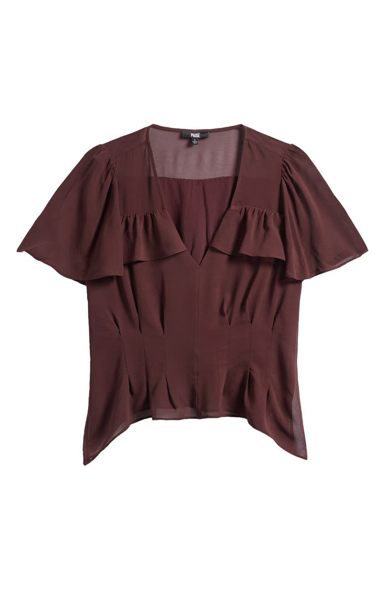 PAIGE Willa Ruffle Chiffon Top, Alternate, color, Aubergine