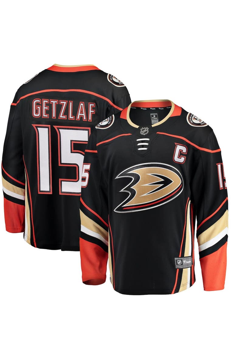 FANATICS Men's Fanatics Branded Ryan Getzlaf Black Anaheim Ducks Breakaway Player Jersey, Main, color, 
