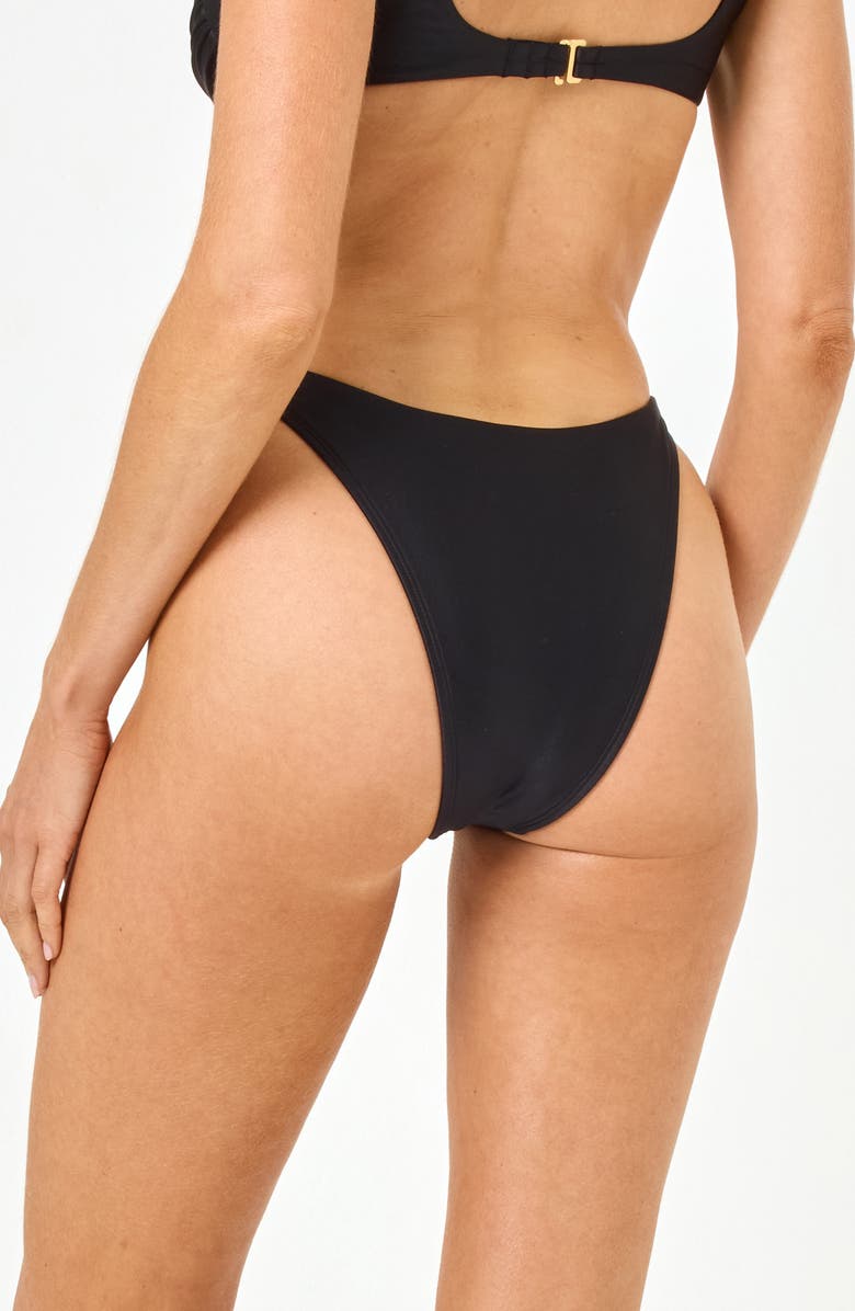 LSPACE Leilani Rose Appliqué High Cut Bikini Bottoms, Alternate, color,