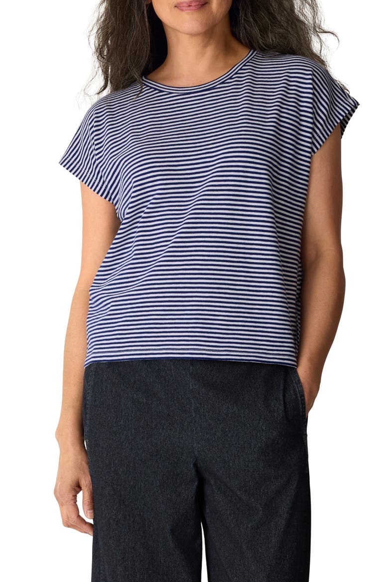 Striped Organic Cotton T-Shirt, Main, color, INFINITY