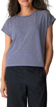 Eileen Fisher Striped Organic Cotton T-Shirt