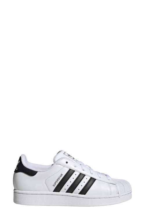 Adidas Originals Superstar Vintage Ostrich-effect Leather Sneakers In White/black/white