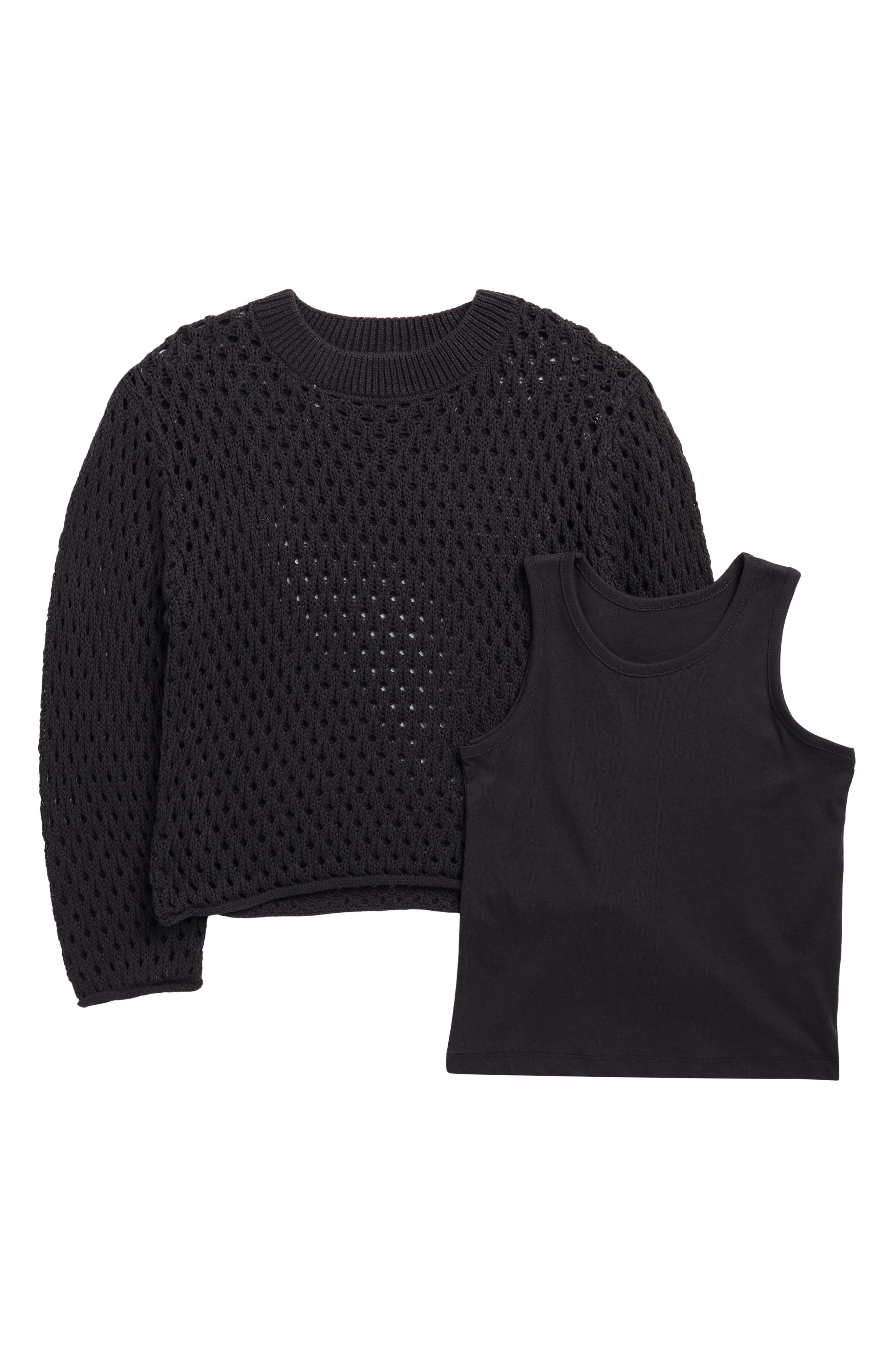 Jessica Simpson Kids' Tank & Open Stitch Sweater Set