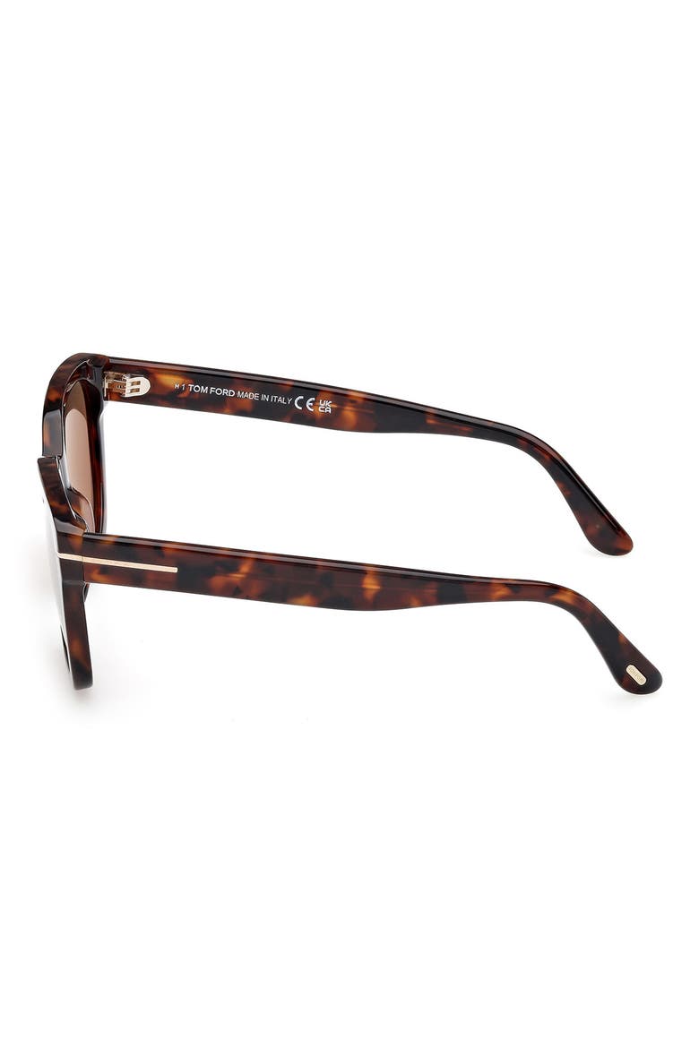 Haylay 53mm Square Sunglasses, Alternate, color, SHINY DARK HAVANA ECO