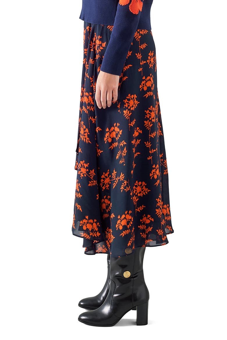 Krasner Midi Skirt, Alternate, color, BLU-NAVY MULTI