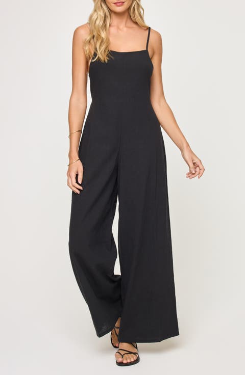 Jaida Open Back Cotton Cover-Up Jumpsuit