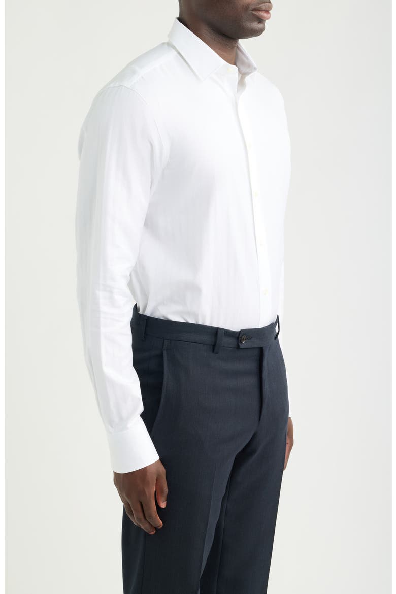 Regular Fit Herringbone Dress Shirt, Alternate, color, WHITE
