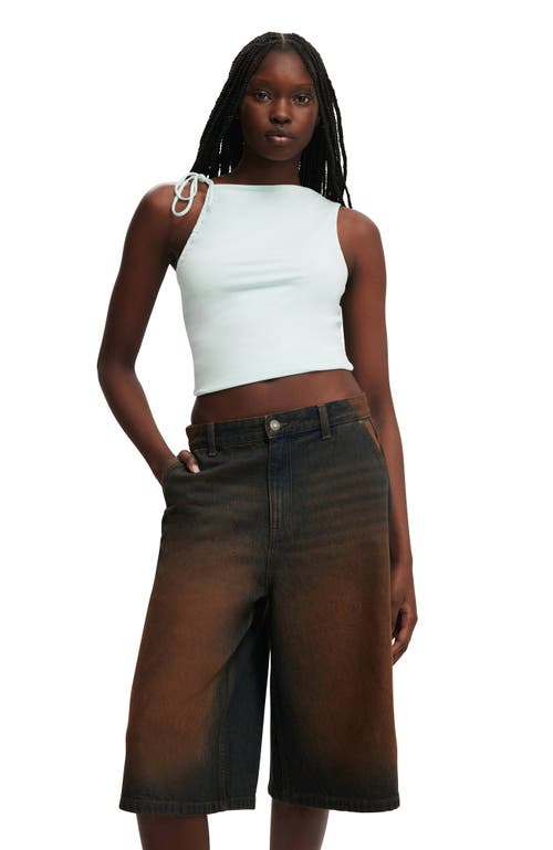 Cotton On 91 Baggy Denim Jort In Brown