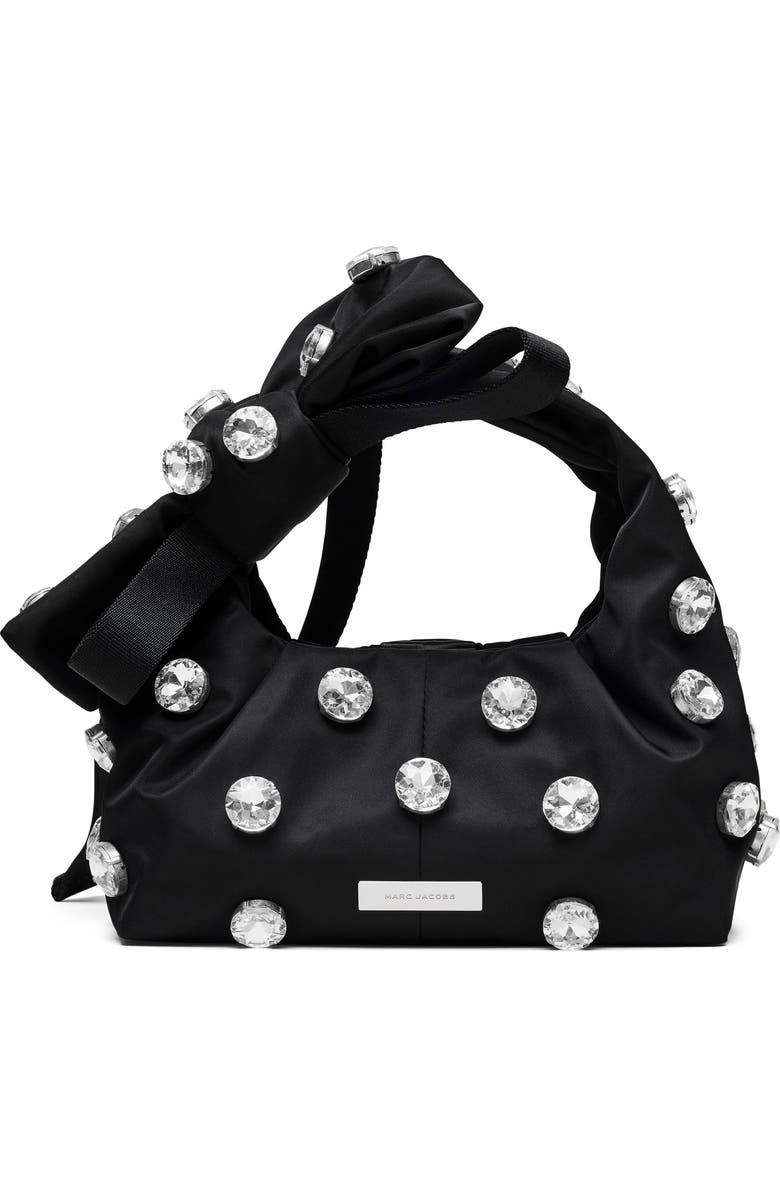 Marc Jacobs The Gem Nylon Bow Mini Sack Bag, Alternate, color, Black