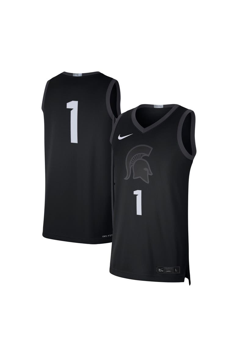 Men's Nike #1 Black Michigan State Spartans Limited Authentic Jersey, Main, color, Black