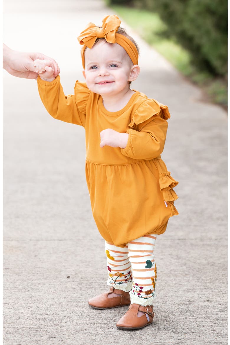 Honey Flutter Bubble Romper & Headband Set, Alternate, color, YELLOW