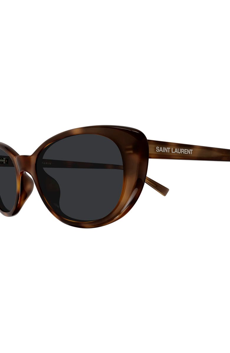 Saint Laurent 52mm Cat Eye Sunglasses, Alternate, color, Havana