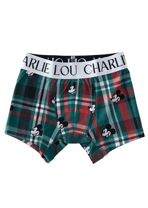 Charlie Lou Baby ® Little Boy's Steamboat Willie Tartan Boxer Briefs In Green