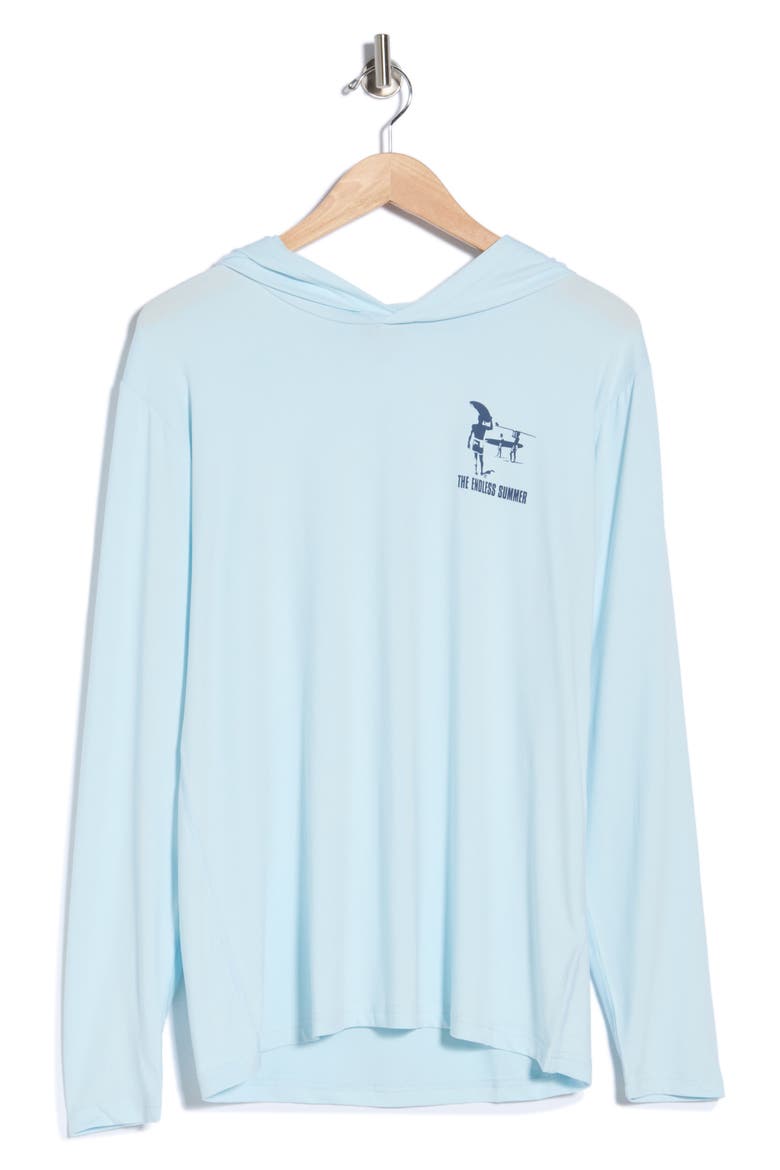 UPF 50+ Long Sleeve Hooded Sunshirt, Alternate, color, BLUE