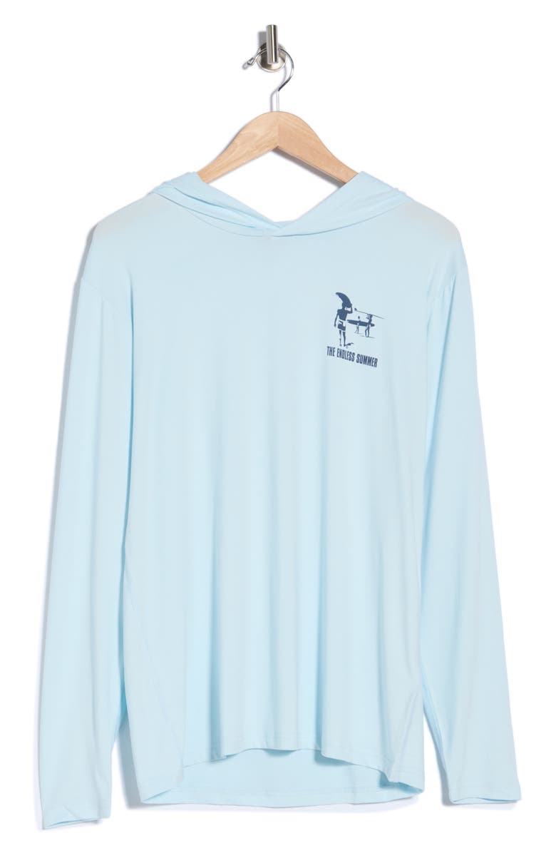THE ENDLESS SUMMER UPF 50+ Long Sleeve Hooded Sunshirt, Main, color, Blue