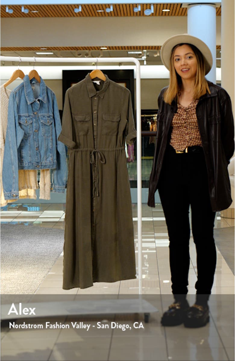 Rolled Cuff Utility Shirtdress, sales video thumbnail