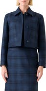 Akris Lewitt Check Wool Crop Jacket