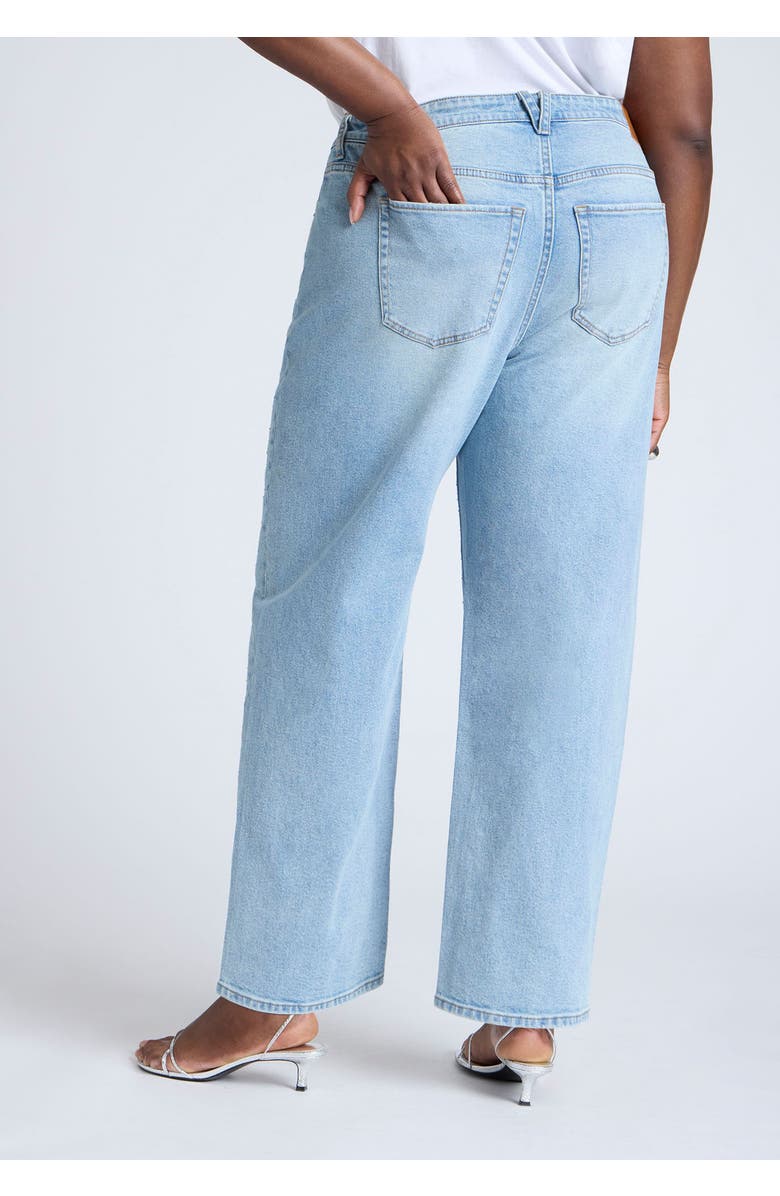 ELOQUII The Sparkle Naomi Straight Leg Jean, Alternate, color, Vintage Blue