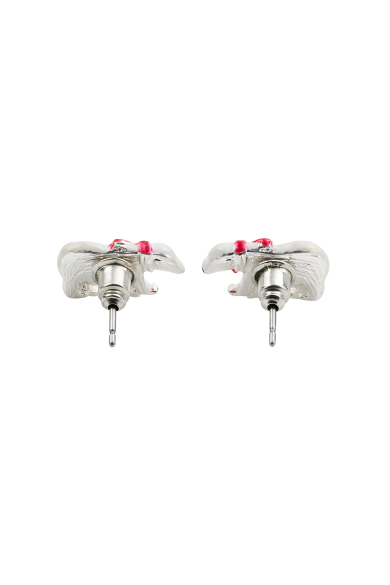 Cosy Polar Bear Silver Stud Earrings, Alternate, color, Silver