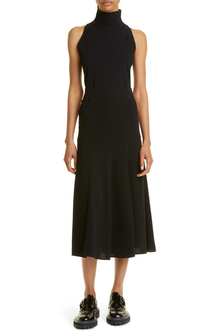 Aerosi A-Line Skirt, Alternate, color, BLACK