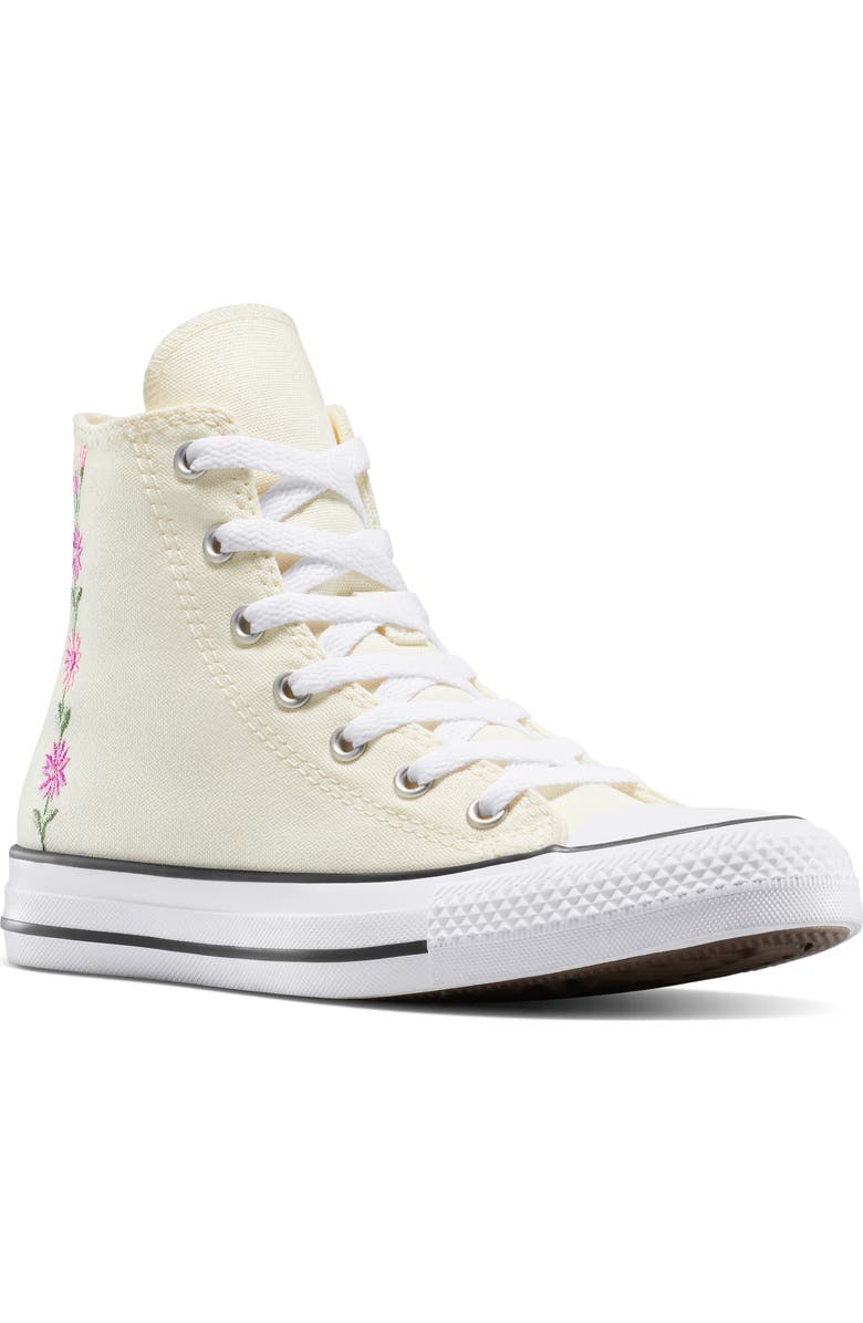 Converse Kids' Chuck Taylor<sup>®</sup> All Star<sup>®</sup> Floral High Top Sneaker, Main, color, Egret/ Lt Jellyfish Jitter