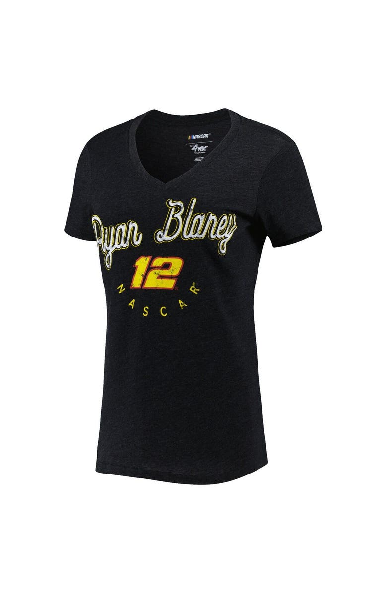 G-III 4HER BY CARL BANKS Women's G-III 4Her by Carl Banks Black Ryan Blaney Bump & Run V-Neck T-Shirt, Alternate, color, 