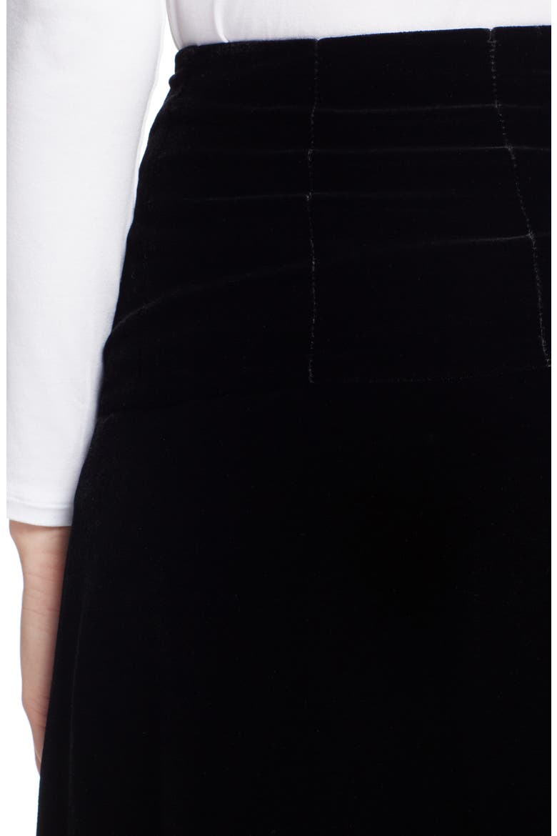 Velvet Midi Skirt, Alternate, color, BLACK
