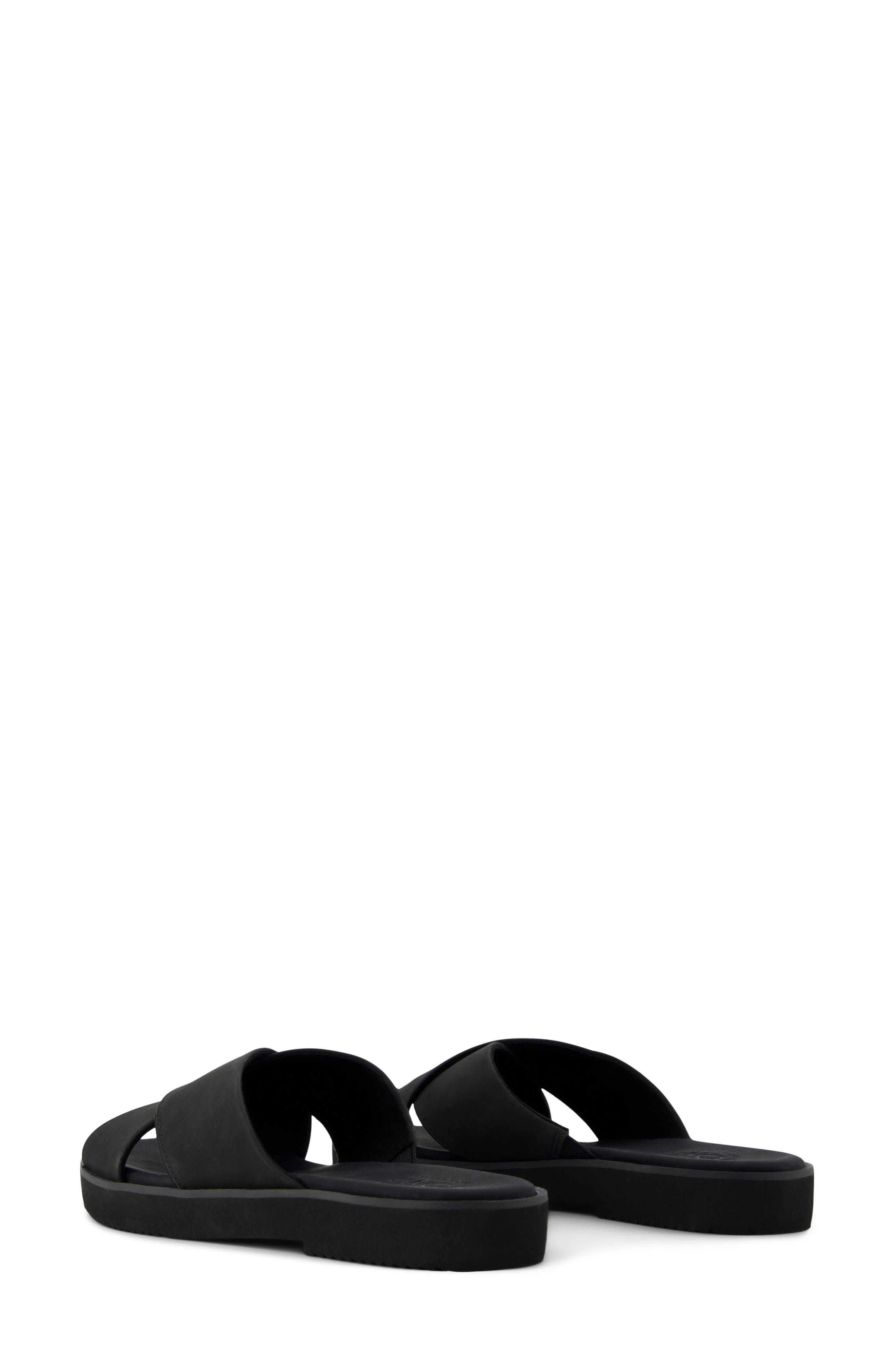 TOMS Mae Crossover Slide Sandal, Alternate, color, Black