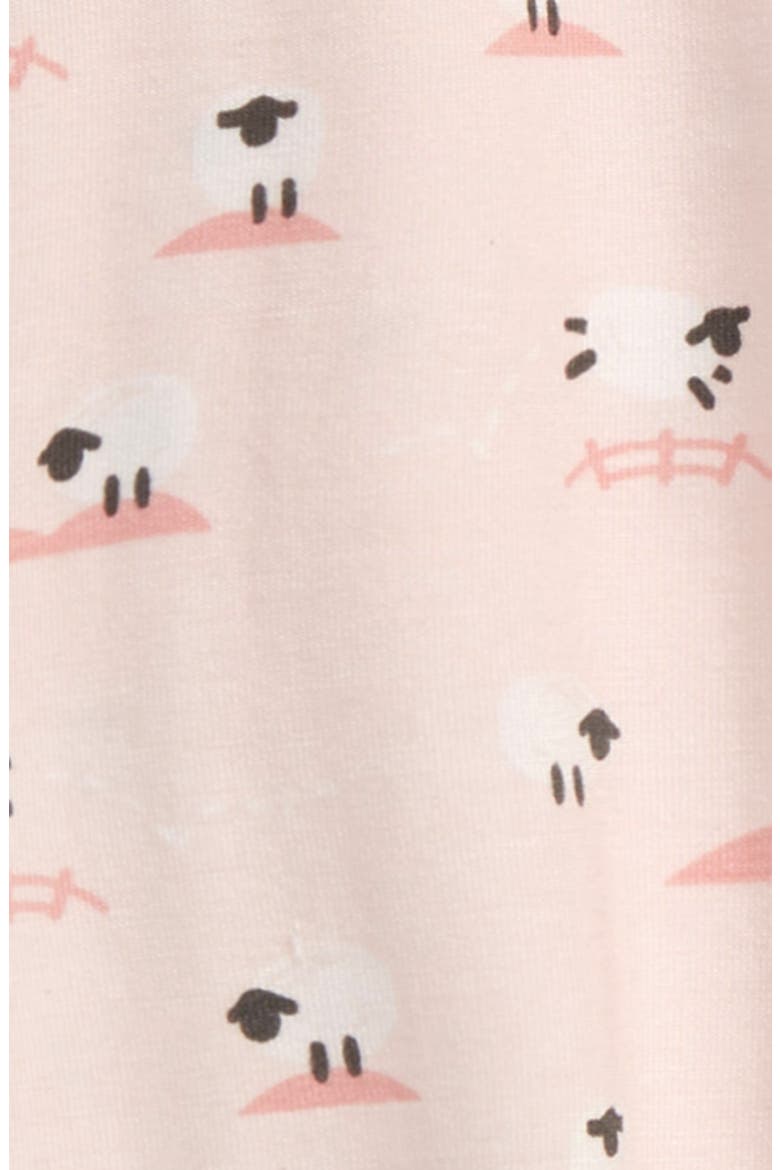 Baa Baa Fitted One-Piece Pajamas, Alternate, color, PINK