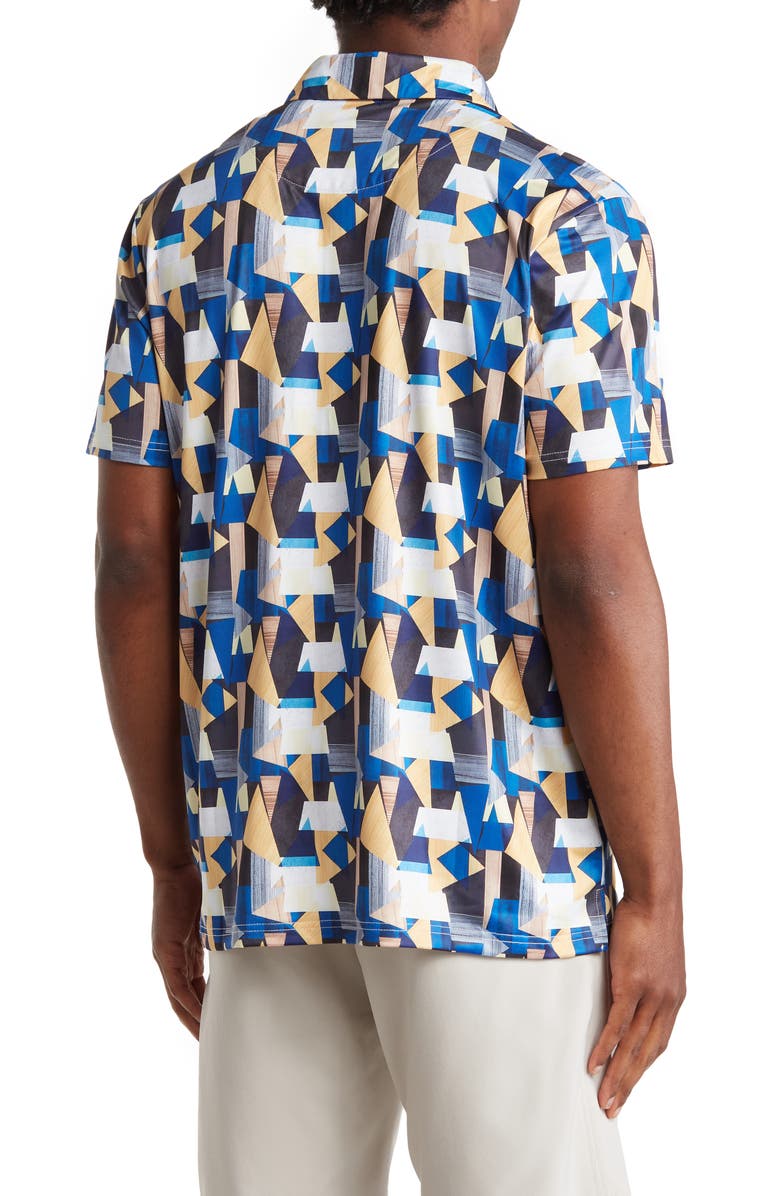 TOM BAINE Patterned Slim Fit Performance Golf Polo, Alternate, color, Royal