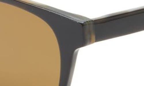Eyebobs The Director 46mm Small Polarized Square Sunglasses In Black Pearl Backside/brown