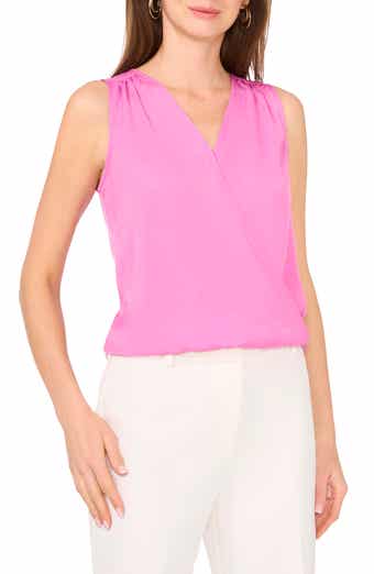 Vince Camuto Sleeveless Surplice Blouson Top