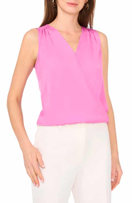 Vince Camuto Sleeveless Surplice Blouson Top
