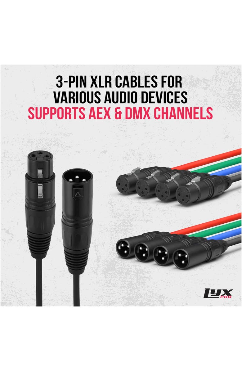 Lyxpro Audio Snake 4 Channel XLR to RJ45 Ethercon Breakout Cable for Stage & Studio, Alternate, color, 