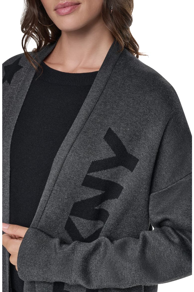 Metallic Oversize Open Front Cardigan, Alternate, color, ASPHALT