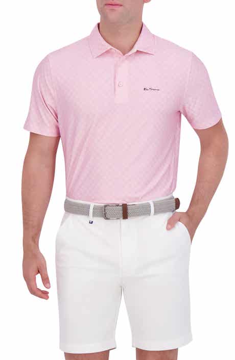 Ben Sherman Checkered Print Stretch Tech Polo