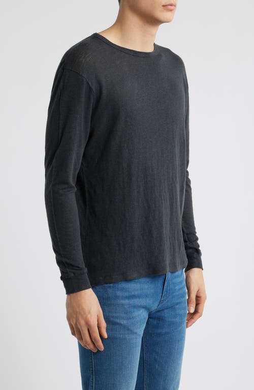 Alex Crane Sun Linen Long Sleeve T-shirt In Night