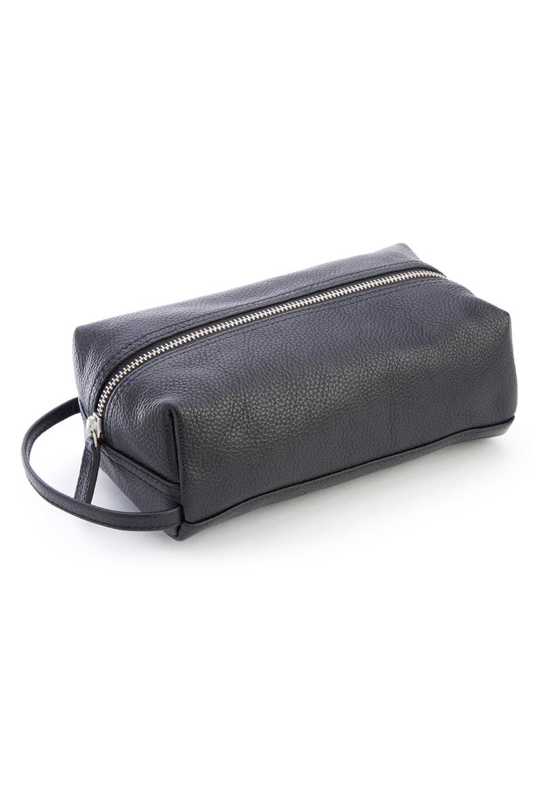 Personalized Small Toiletry Bag, Alternate, color, BLACK - SILVER FOIL