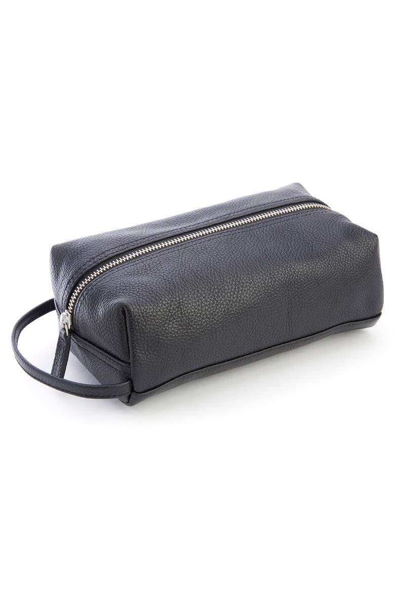 ROYCE New York Personalized Small Toiletry Bag, Alternate, color, Black - Deboss