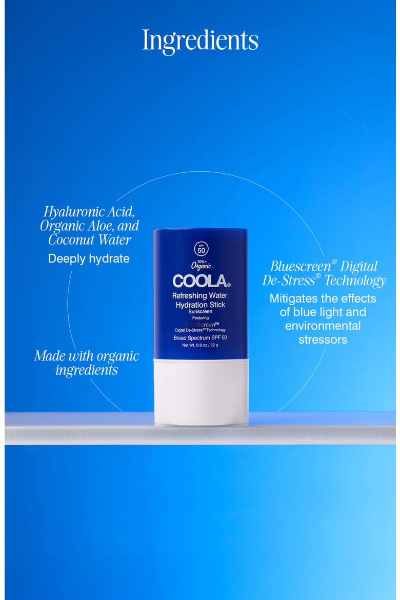Refreshing Water Hydration Stick Sunscreen Broad Spectrum SPF 50, Alternate, color, NO COLOR
