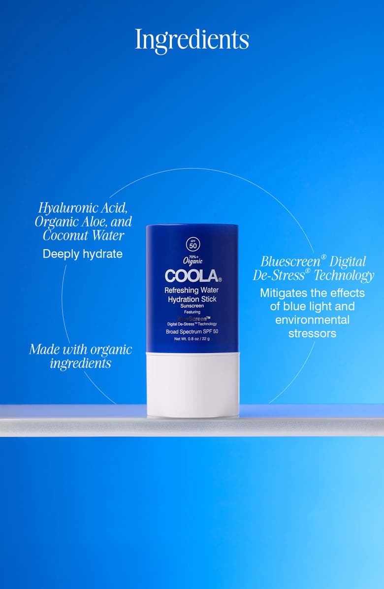 COOLA<sup>®</sup> Refreshing Water Hydration Stick Sunscreen Broad Spectrum SPF 50, Alternate, color, 