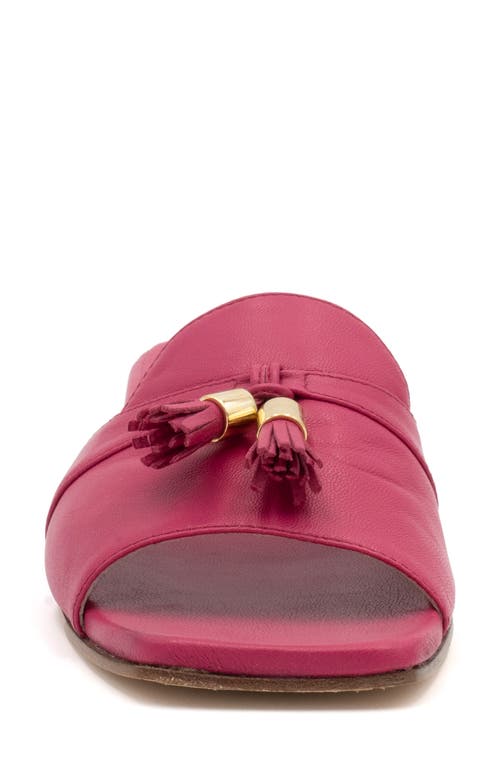 Amalfi By Rangoni Bussola Slide Sandal In Fuxia Parmasoft - Gold Met