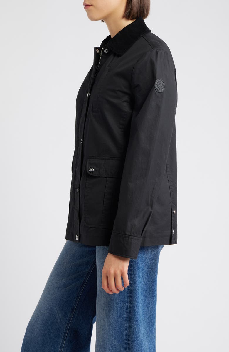 Lauren Ralph Lauren Waxed Cotton Barn Jacket, Alternate, color, Black