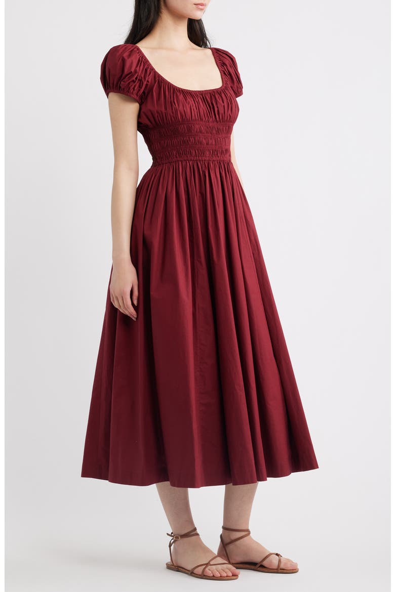 Quinley Organic Cotton Midi Dress, Alternate, color, DEEP RUBY