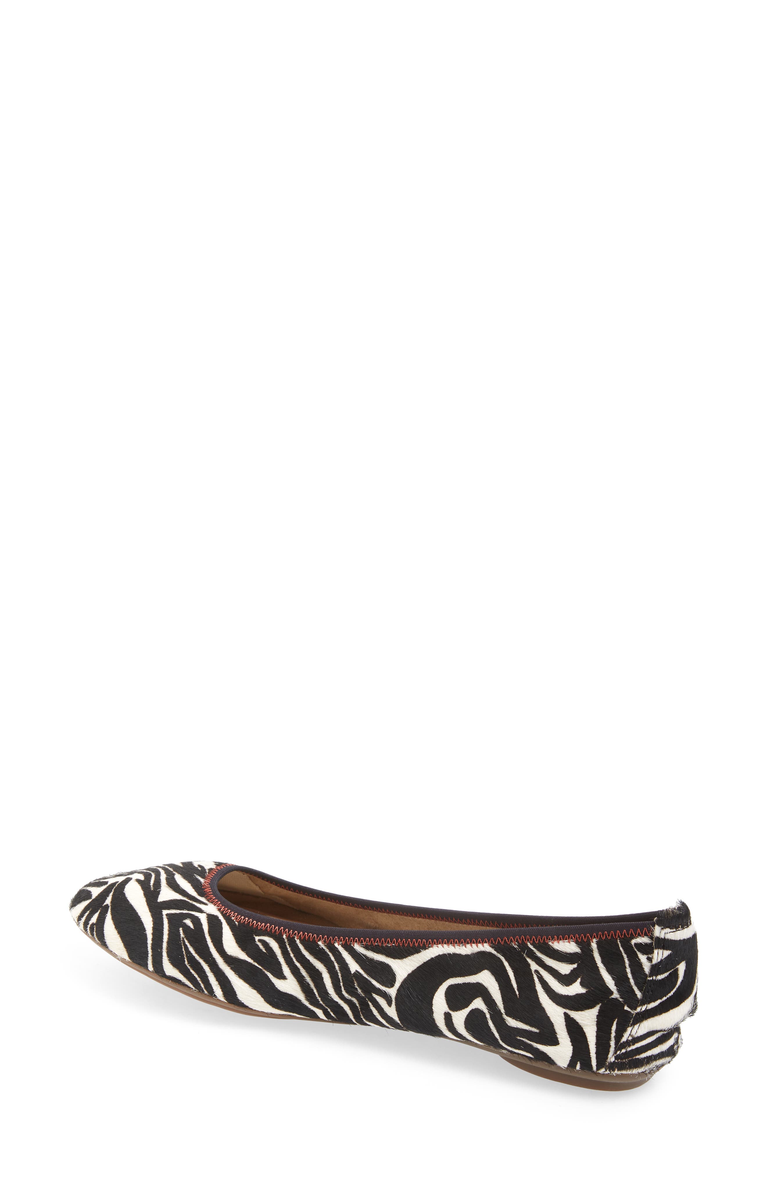 'Chaste' Genuine Calf Hair Ballet Flat, Alternate, color, ZEBRA CALF HAIR