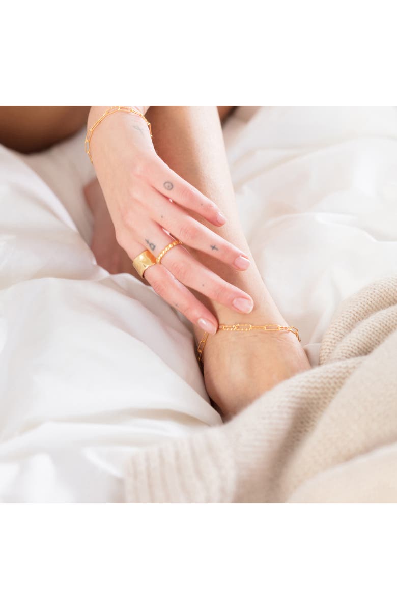 Monica Vinader Alta Textured Chain Anklet, Alternate, color, Yellow Gold