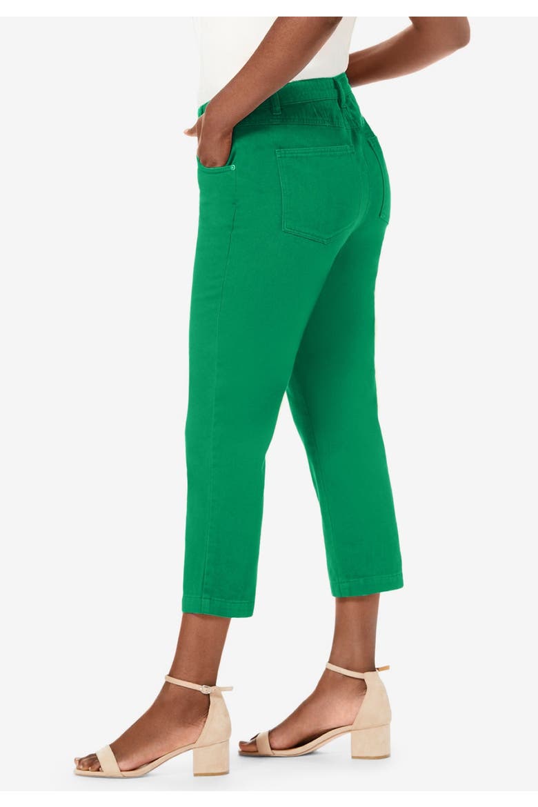 Classic Cotton Denim Capri, Alternate, color, KELLY GREEN